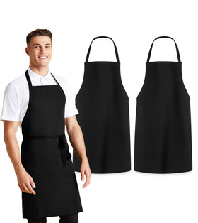 Avalon Kitchen black apron for women, front view, durable stitching for daily cooking.