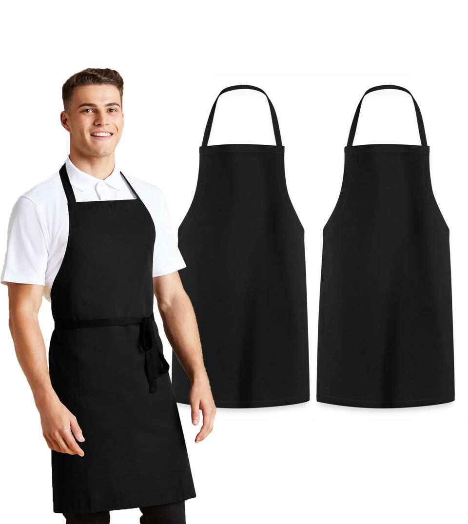 Avalon Kitchen black apron for women, front view, durable stitching for daily cooking.