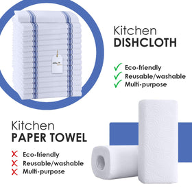 Avalon Kitchen dish towels close-up weave shows soft, durable cotton.