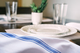 Avalon Kitchen tea towels blue 15x25 inches for kitchen drying and prep.