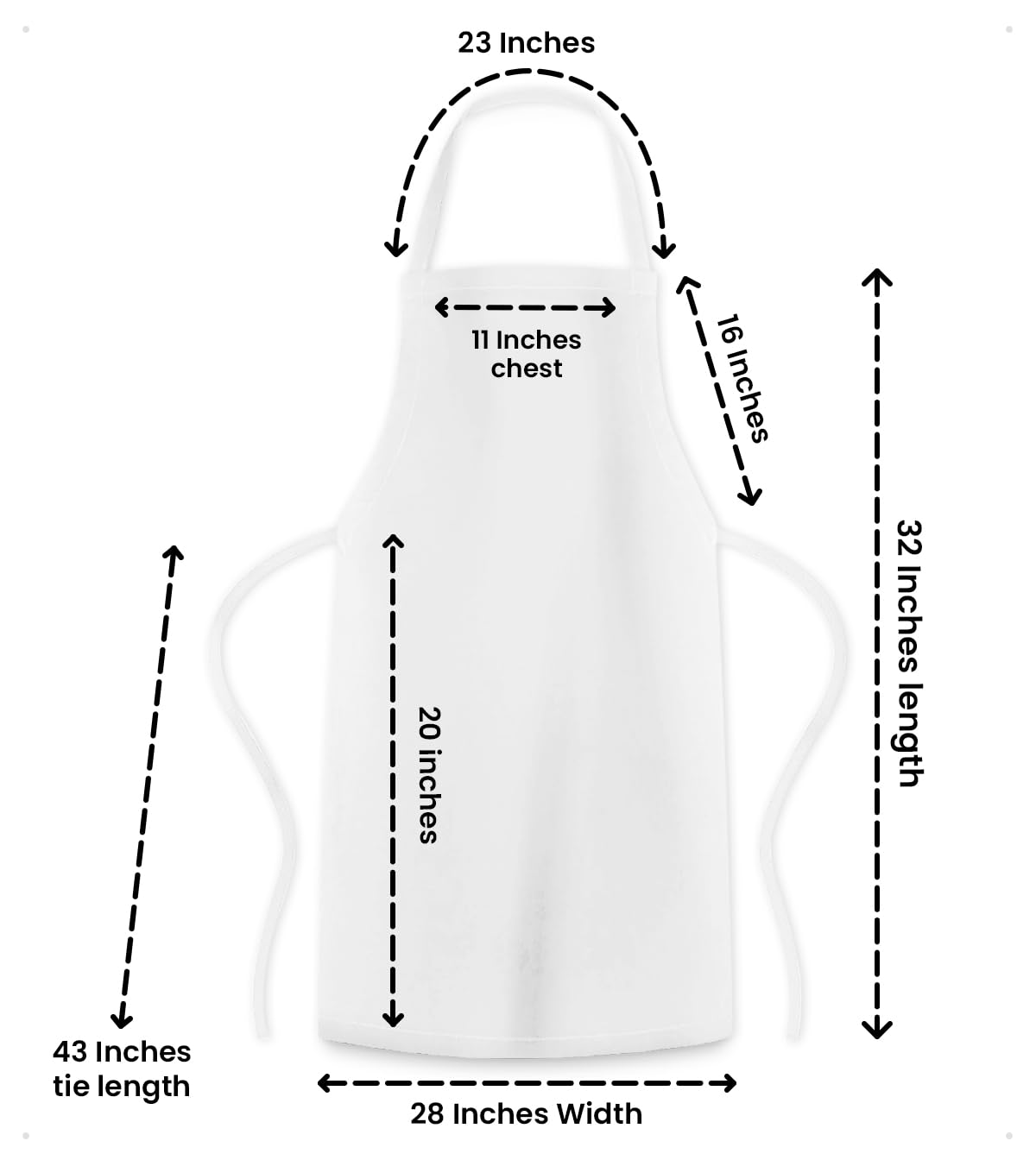 Avalon Kitchen white apron in a cooking setup, protecting clothing during meal prep.