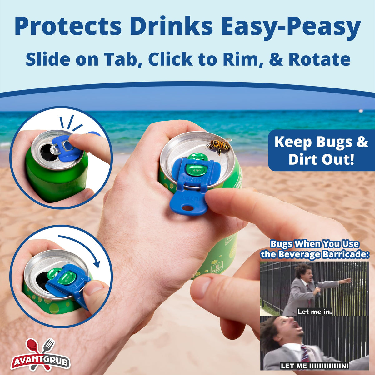 Avant Grub Beverage Barricade 2.0 orange cap makes tracking drinks easy.