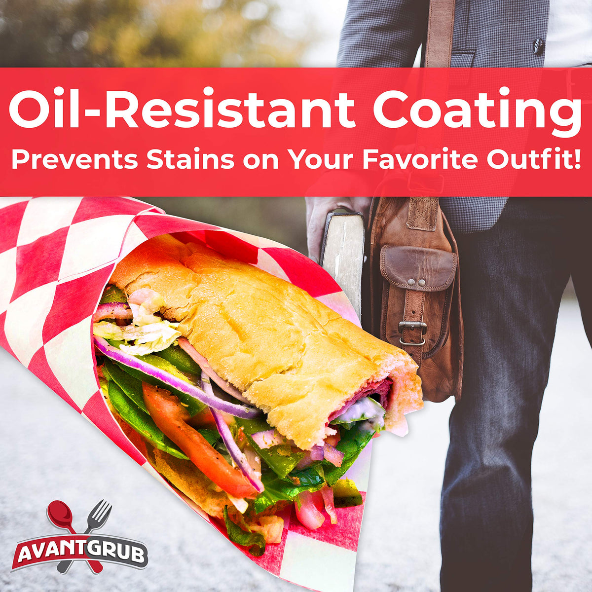 Avant Grub grease-resistant deli liner protects clothing from spills.