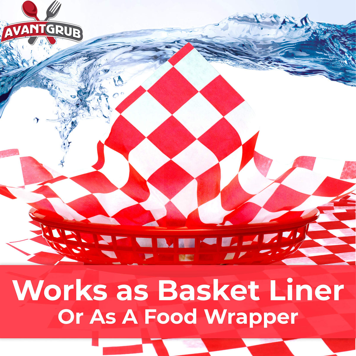 Avant Grub liner compatible with tape for labeling to-go orders.