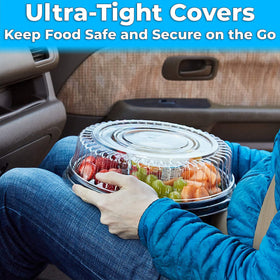 Avant Grub BPA-free recyclable plastic trays for eco-friendly entertaining.