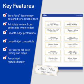 Avery 35701 blank tent card ready for dual-sided printing on laser or inkjet