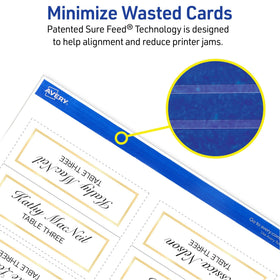 Avery 35701 white 65lb cardstock provides sturdy standing cards