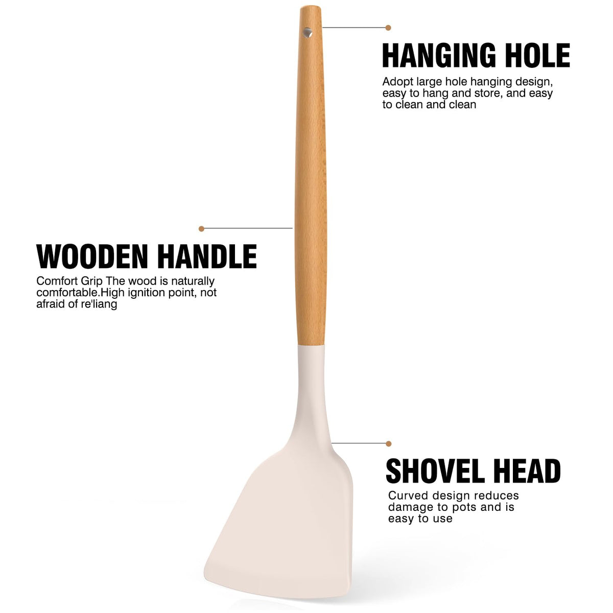 AVGPD wooden-base utensil holder keeps counter organized.