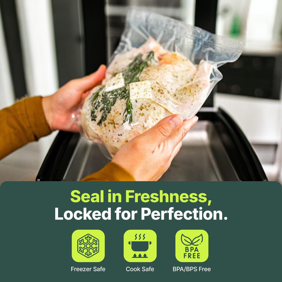Avid Armor 10x13 inch bag supports sous vide sealing and long-term freshness.