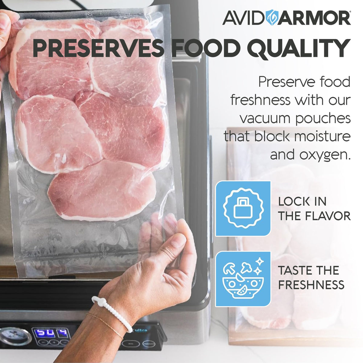 Avid Armor BPA-free pouch ensures safe, food-grade storage.