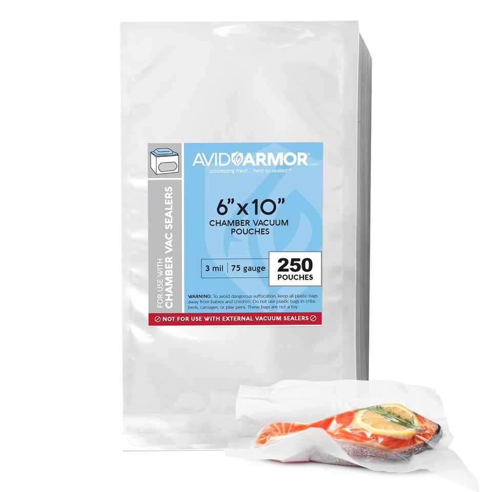 Avid Armor chamber vacuum bags 250-pack for reliable seals and extended freshness.