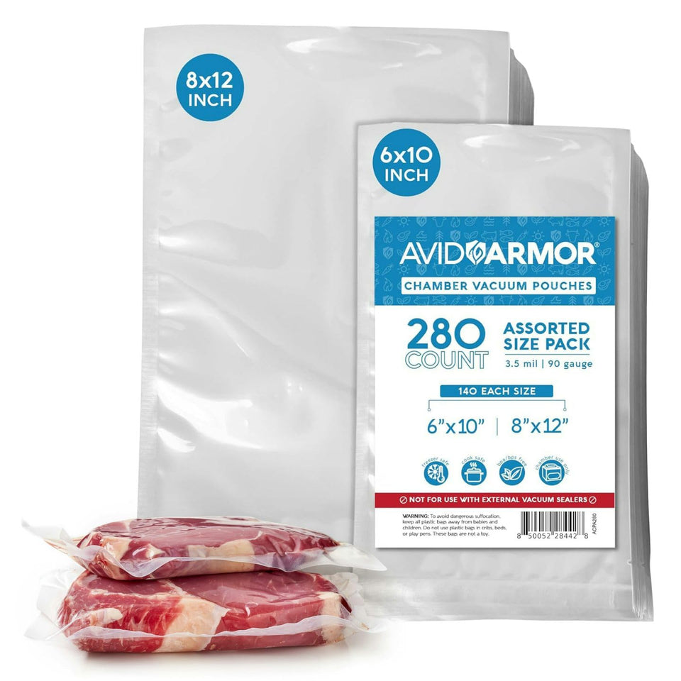 Avid Armor chamber vacuum sealer bags 6x10 inch pack for efficient meal prep and freezing