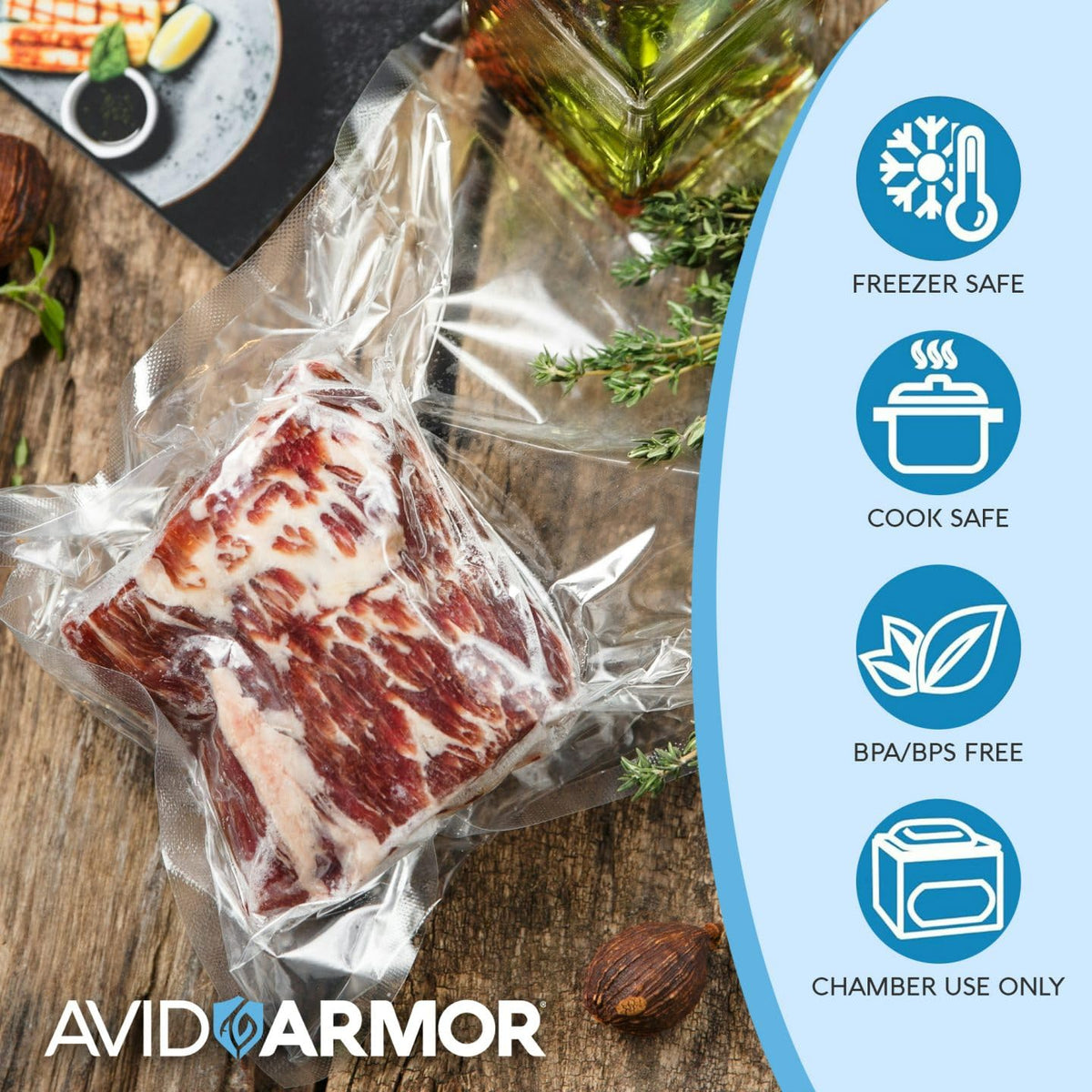 Avid Armor 8x12 inch vacuum bags ideal for bulk meat storage and sous vide