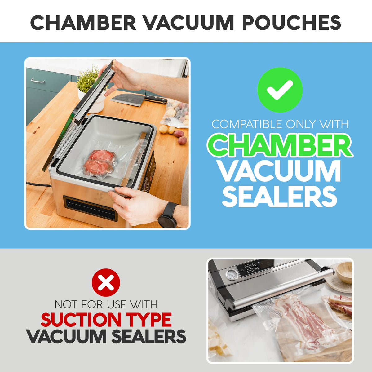 Avid Armor food preservation vacuum pouches guard soups and sauces against moisture.