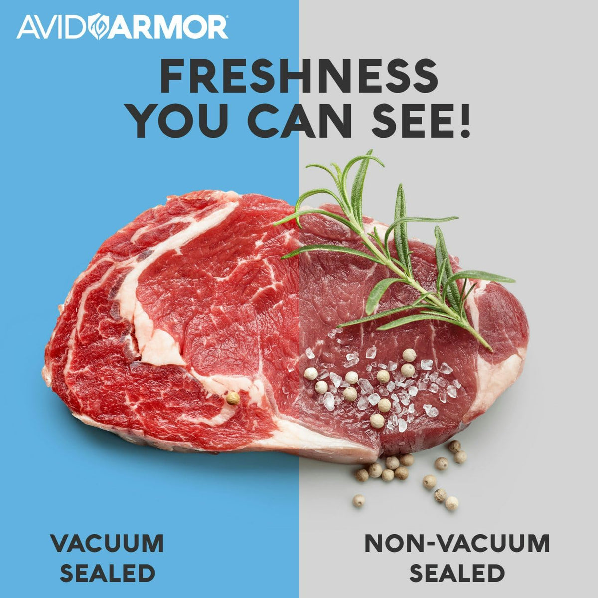 Avid Armor sealed bags shield from freezer burn during long-term storage