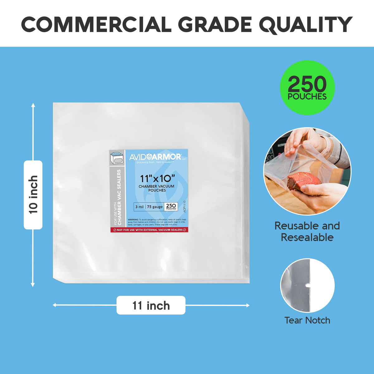 Avid Armor meat and fish vacuum bags keep proteins fresh and ready