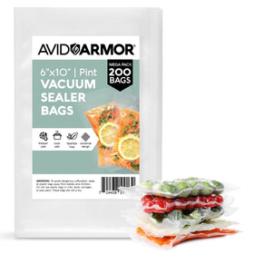 Avid Armor pre-cut 6x10 bags front view, ideal for quick meal prep.