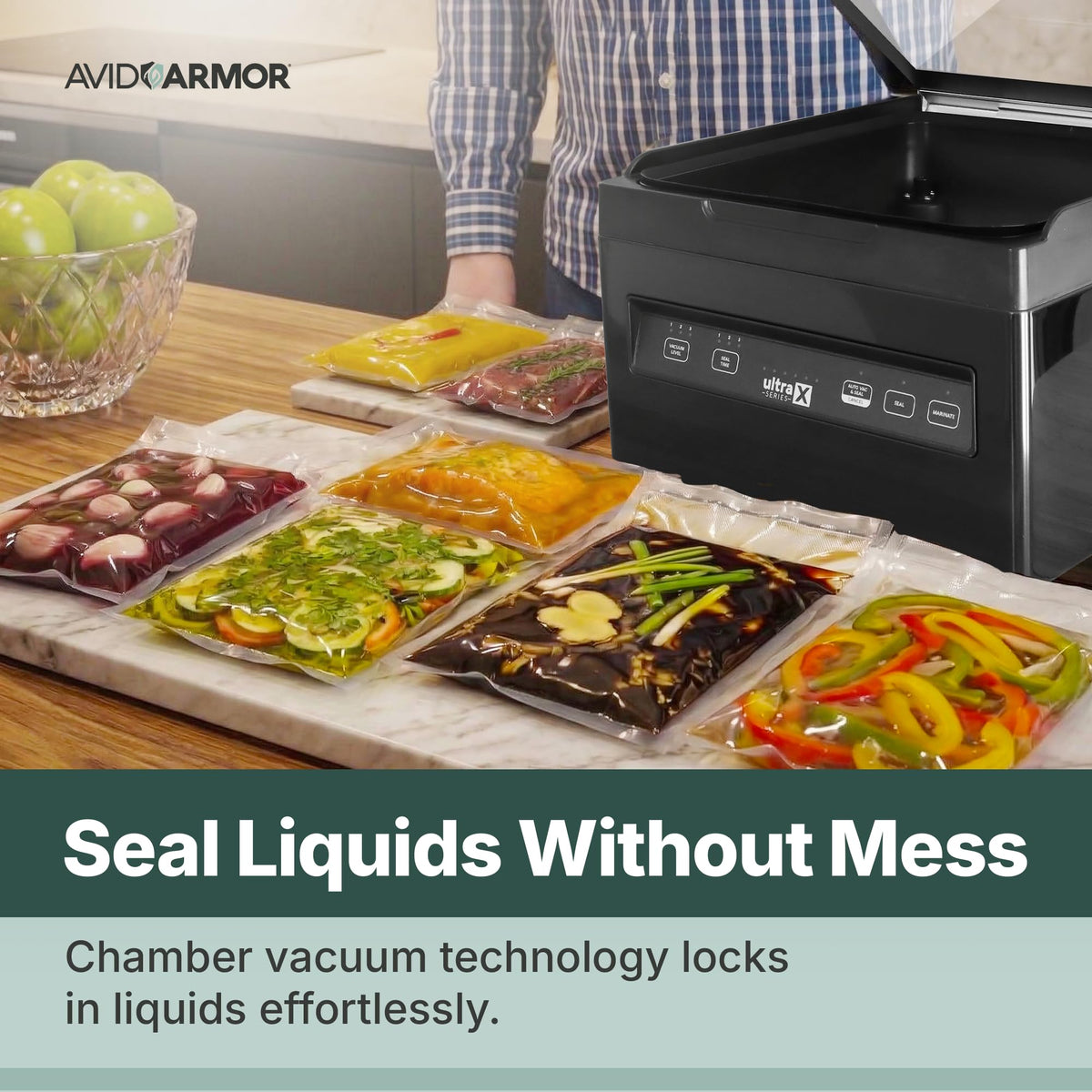 Avid Armor USVX Ultra chamber interior supports small portions for meats, soups, and infusions.