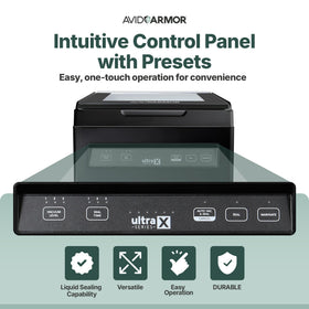 Avid Armor USVX Ultra control panel with presets for vacuum and seal.