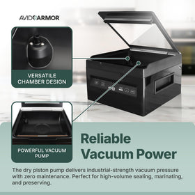 Avid Armor USVX Ultra dry piston pump provides strong, reliable vacuum.