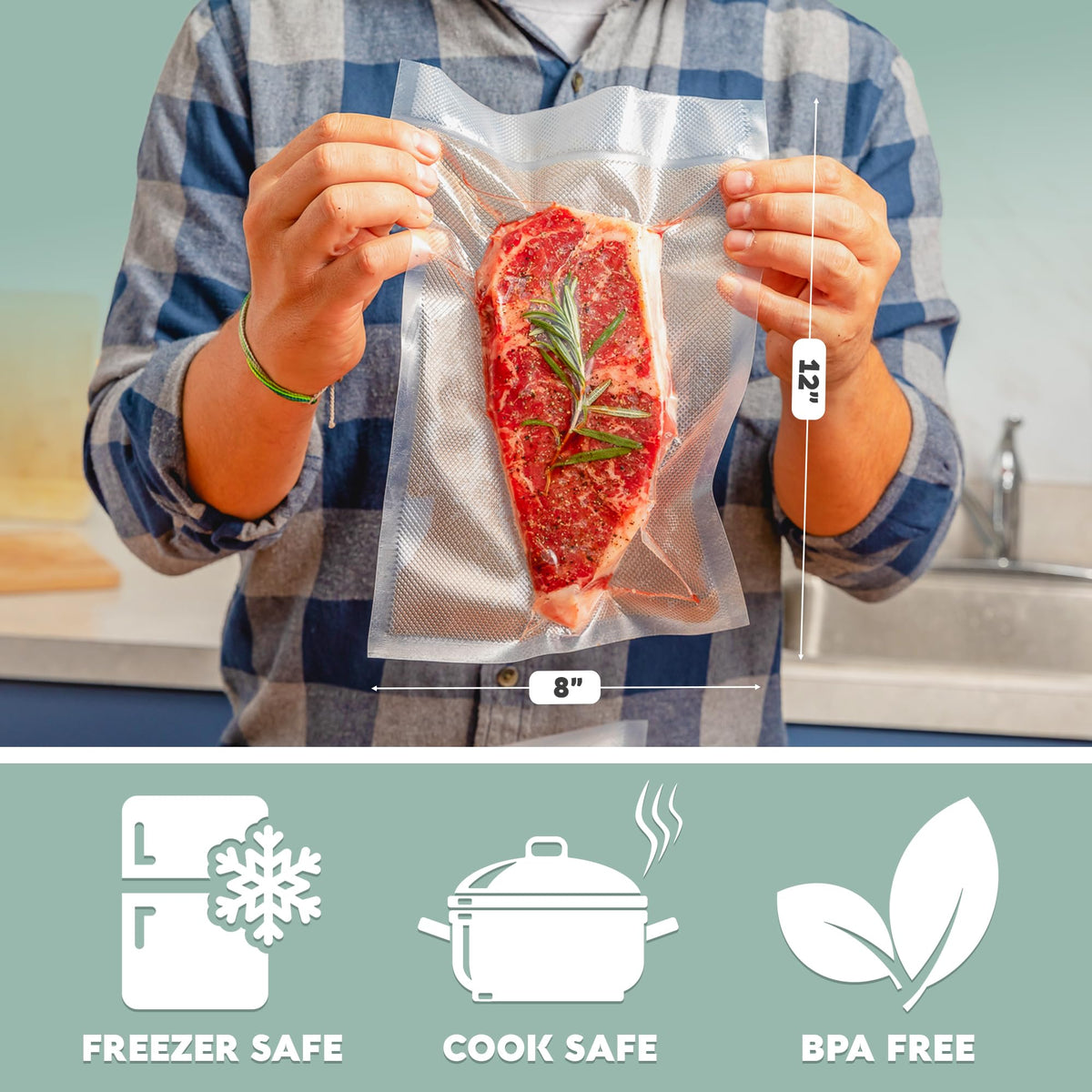 Avid Armor vacuum bags for sous vide cooking to lock in flavor.