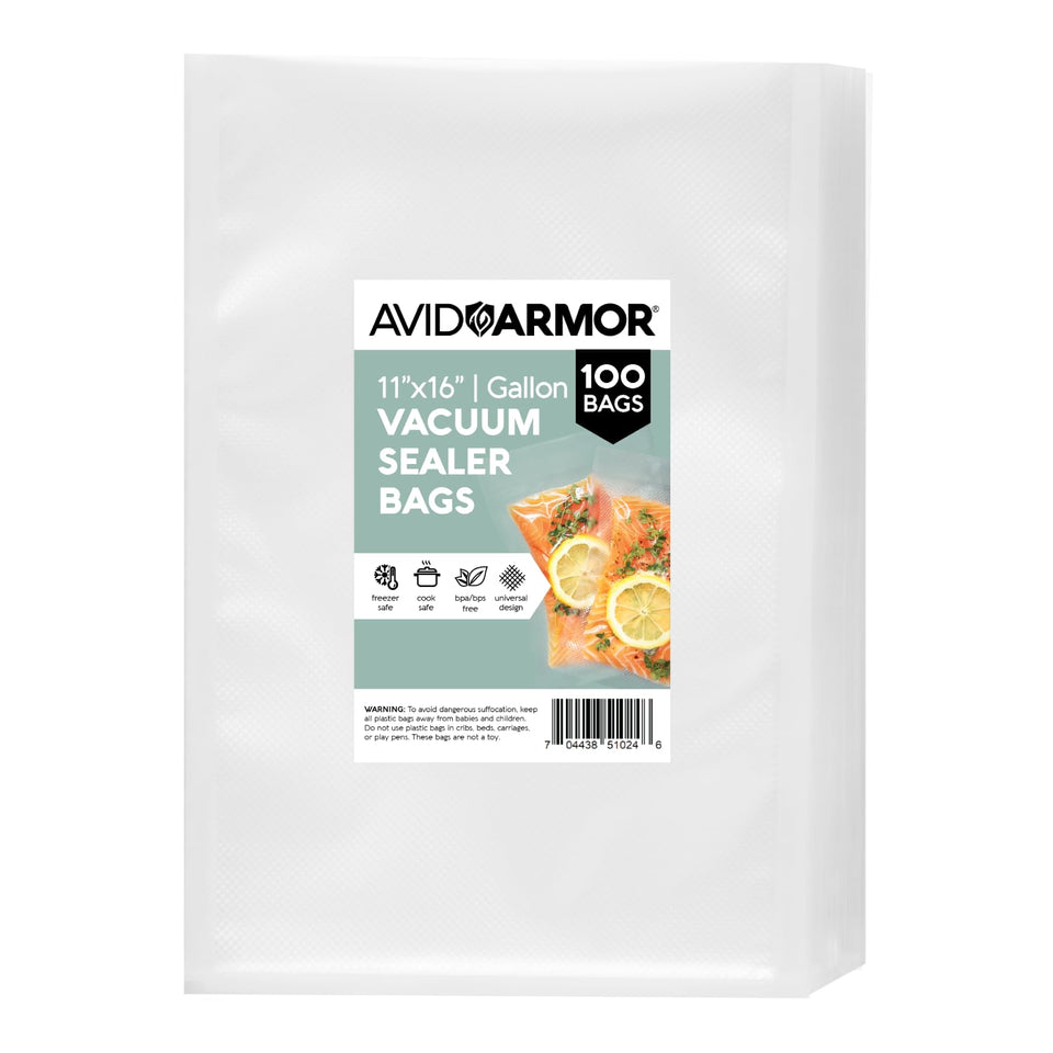 Avid Armor vacuum sealer bags 11x16 pre-cut for versatile sealing and meal prep.