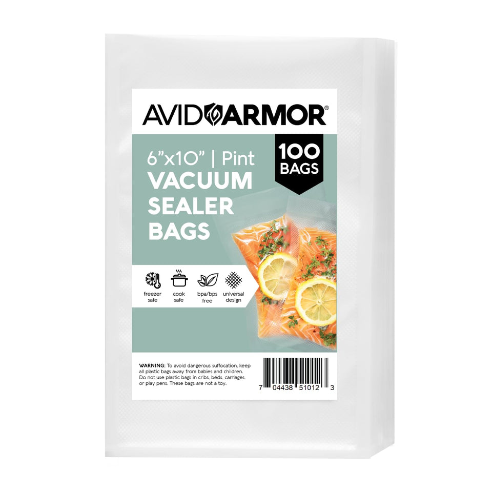 Avid Armor vacuum sealer bags with embossed texture for moisture protection
