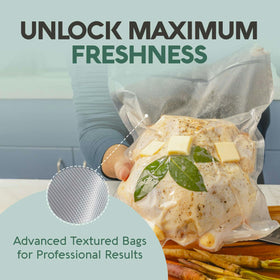 Avid Armor quart-pack vacuum seal bags extend freezer life with moisture protection.