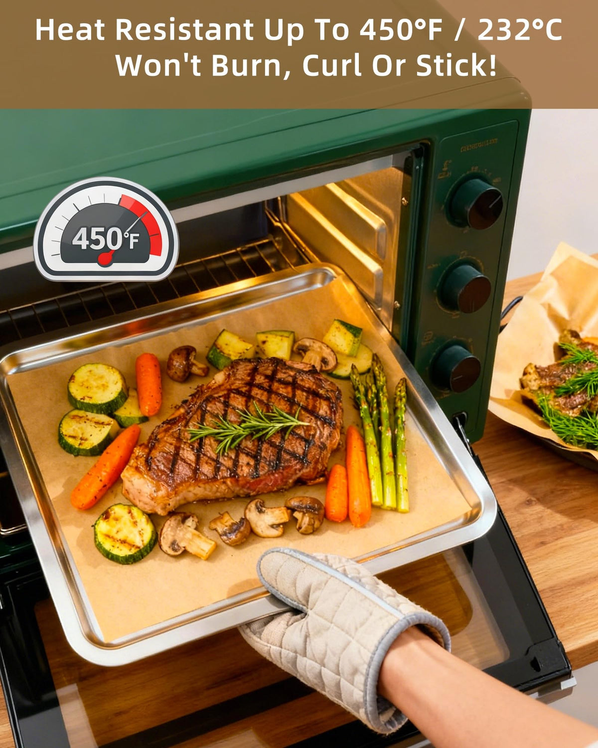 Avirho half-sheet liners keep pans cleaner and reduce sticking.