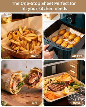 Avirho parchment sheets are easy to use, simply pull, place, bake, discard.