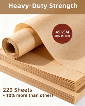 Avirho unbleached parchment paper is food-safe and chlorine-free.