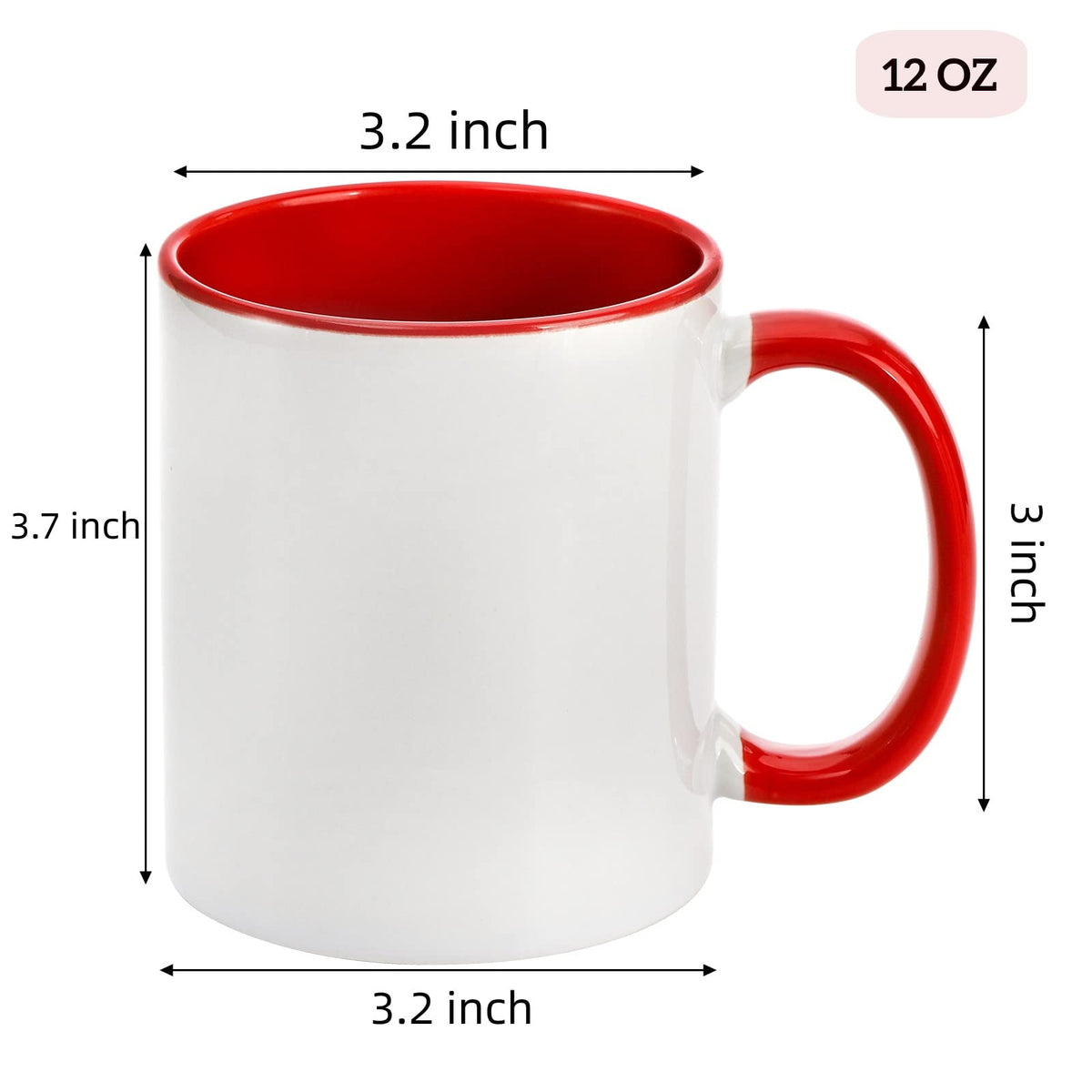AVLA porcelain mug with white exterior and bright interior colors.