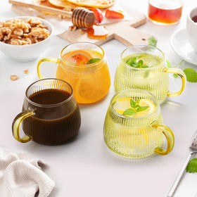 AVLA crystal yellow handle mug adds cheerful style to any table
