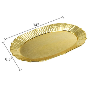 AVLA gold platter wave rim detail for stylish display.