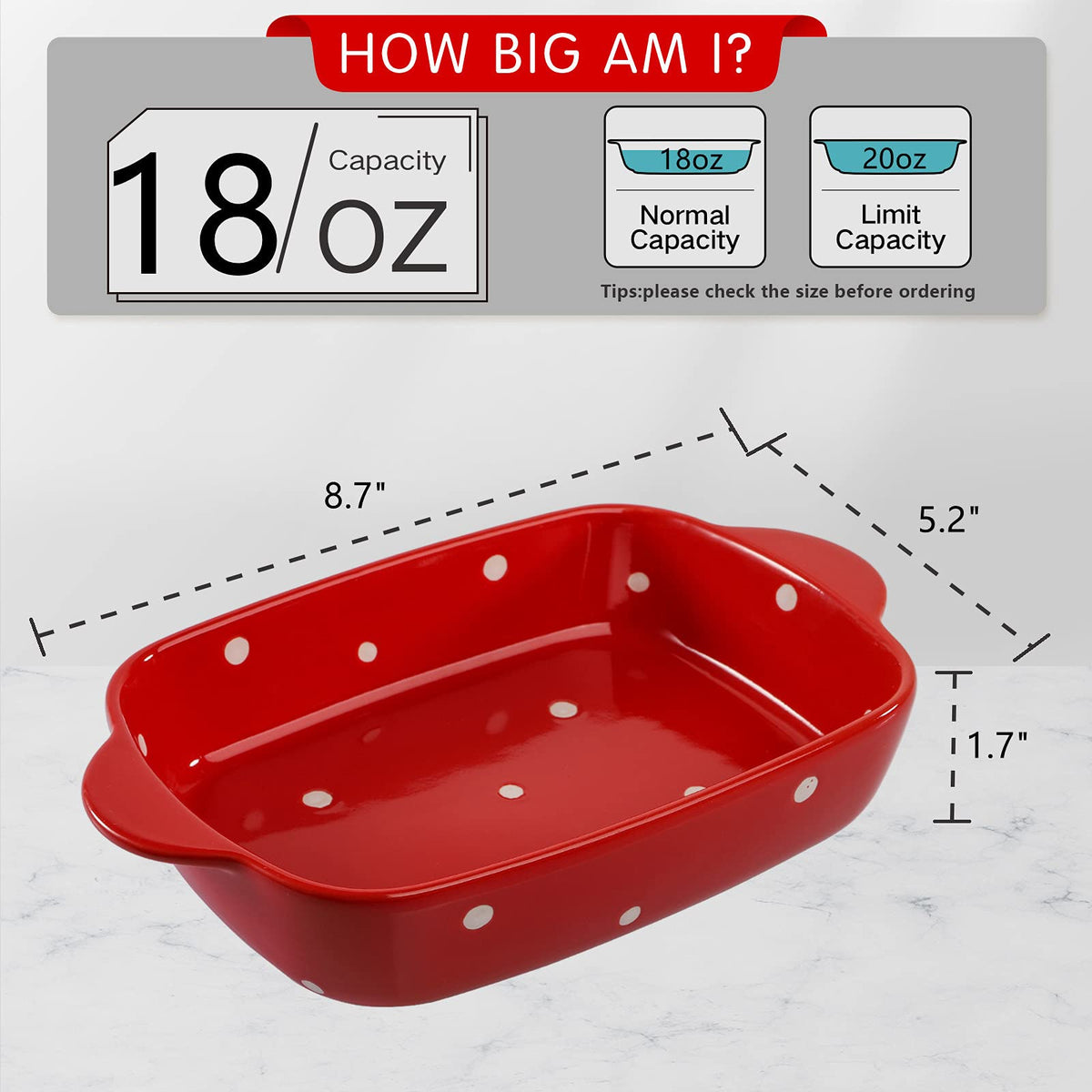 AVLA porcelain 20oz bakeware for even heat and leftovers.