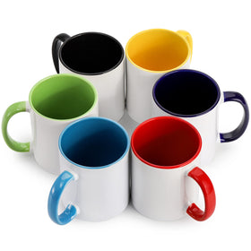 AVLA porcelain sublimation mug microwave safe for quick reheats.