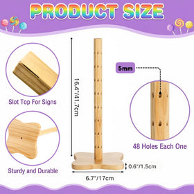 AVLA stand closeup reveals sturdy pine construction and smooth finish