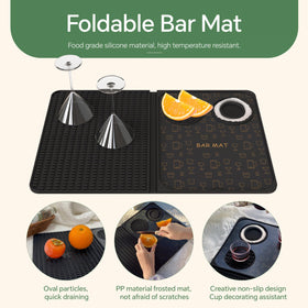 AVlovasd bar mat folded compactly to save space and store easily.