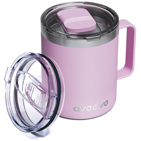 avodvo 12oz insulated mug with handle keeps coffee hot on the go