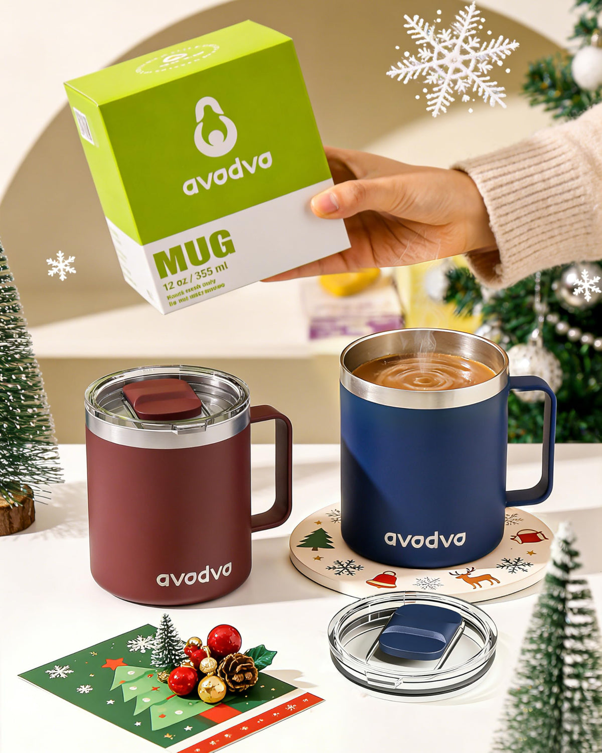 avodvo 12oz mug eco-friendly reusable design.