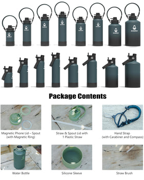 avodvo 64 oz bottle with 2-in-1 straw spout lid for versatile sipping.