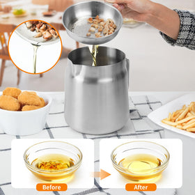 AVOWB.T.Q 68oz oil filter pot frying basket enables quick draining