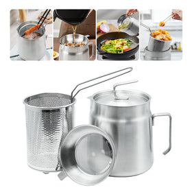 AVOWB.T.Q 68oz oil filter pot spout enables clean pour and grease storage