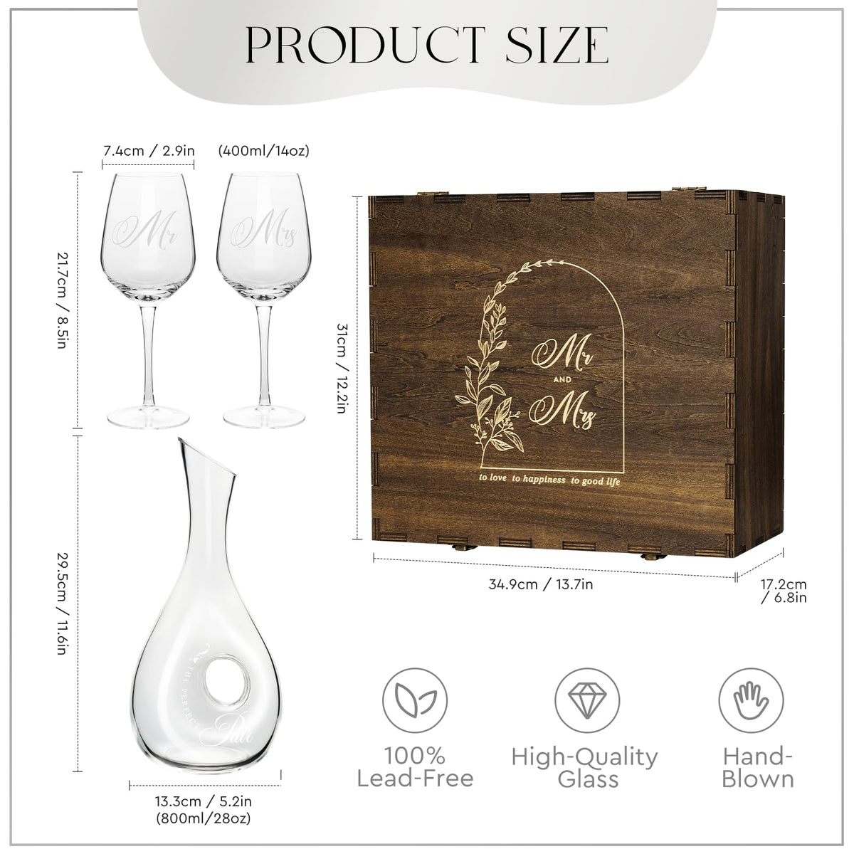AW BRIDAL 800ml decanter enhances aroma and flavor