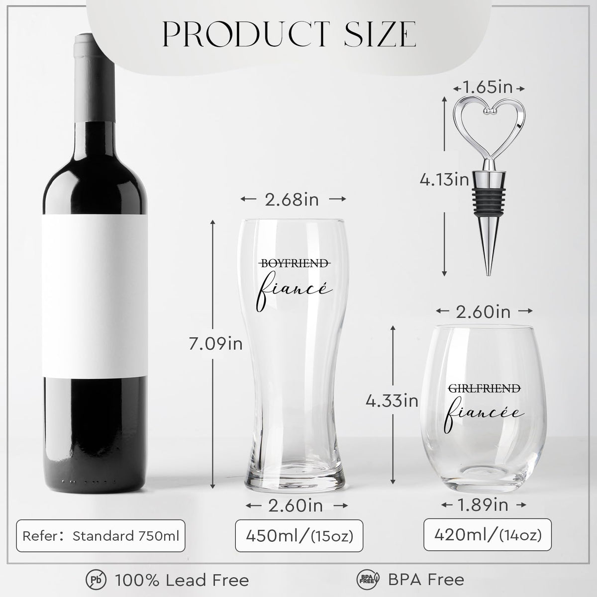 AW BRIDAL glass features fiance label for engagement upgrade.