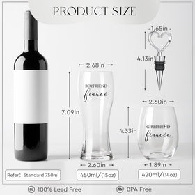 AW BRIDAL glass features fiance label for engagement upgrade.