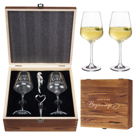 AW BRIDAL house warming wine glasses 2pc set for new home celebrations with crystal clarity