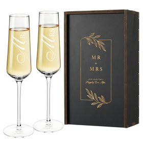AW BRIDAL Mr & Mrs champagne flutes for elegant toasts