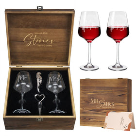 AW BRIDAL Mr & Mrs wine glasses set for elegant wedding toasts
