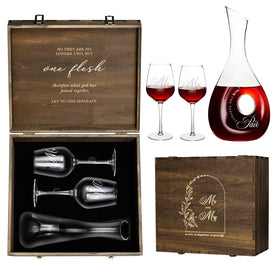 AW BRIDAL Mr & Mrs wine glasses set for elegant wedding toasts